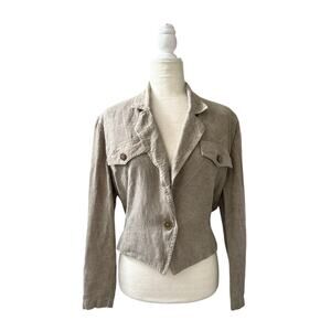 Vintage Original “Rickie” Cropped One Button Linen Blazer Size Medium
